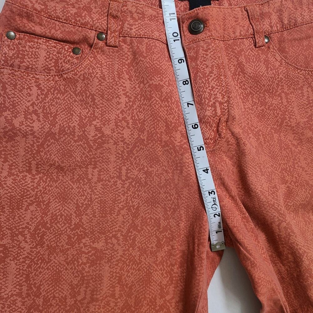 E39 by Eric Size 6 Rust Orange Printed Stretch Pants Women’s Slim Ankle Casual - Picture 7 of 9